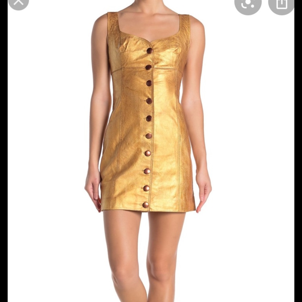 Free people Goldie leather dress NWT 12